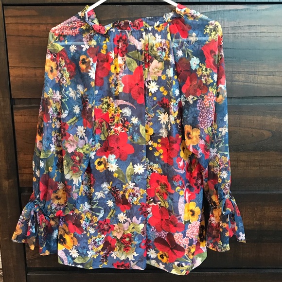 Alice + Olivia Julius Raglan Sleeve Floral Blouse - Picture 4 of 9